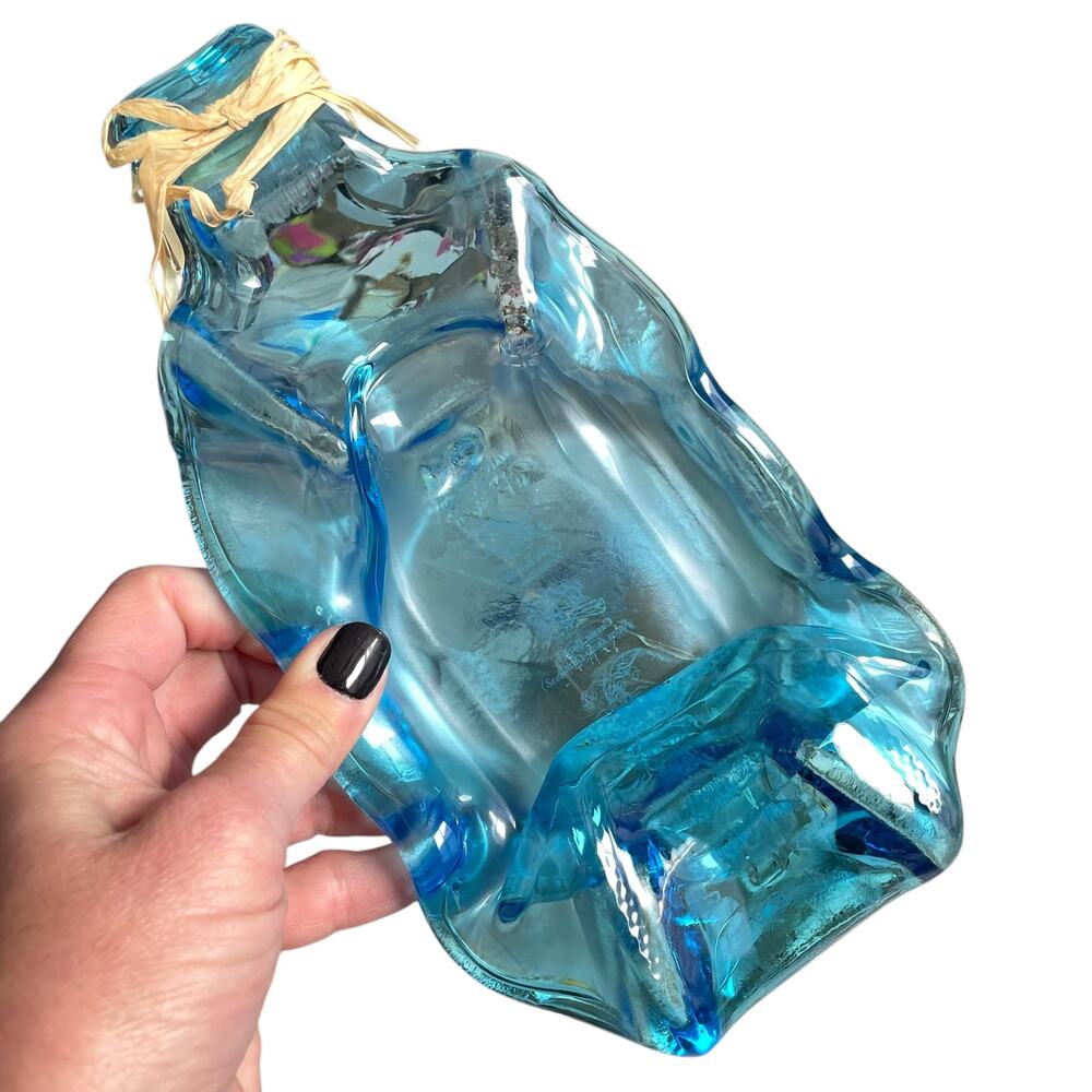 Bombay Sapphire Gin Melted Glass Bottle Flat Blue Bar Cheese Olive Spoon Rest